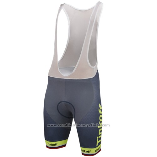 2016 Maillot Cyclisme Russie Jaune et Gris Manches Courtes et Cuissard